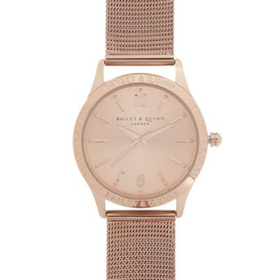Ladies rose gold plated branded bezel watch